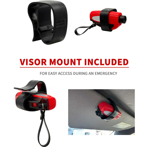 2-in-1 emergency window breaker and seatbelt cutter tool