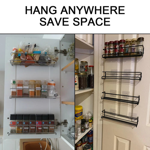 Wall-mounted metal kitchen spice rack