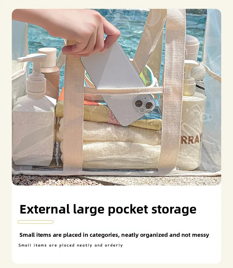Transparent storage bag with button or zipper closure