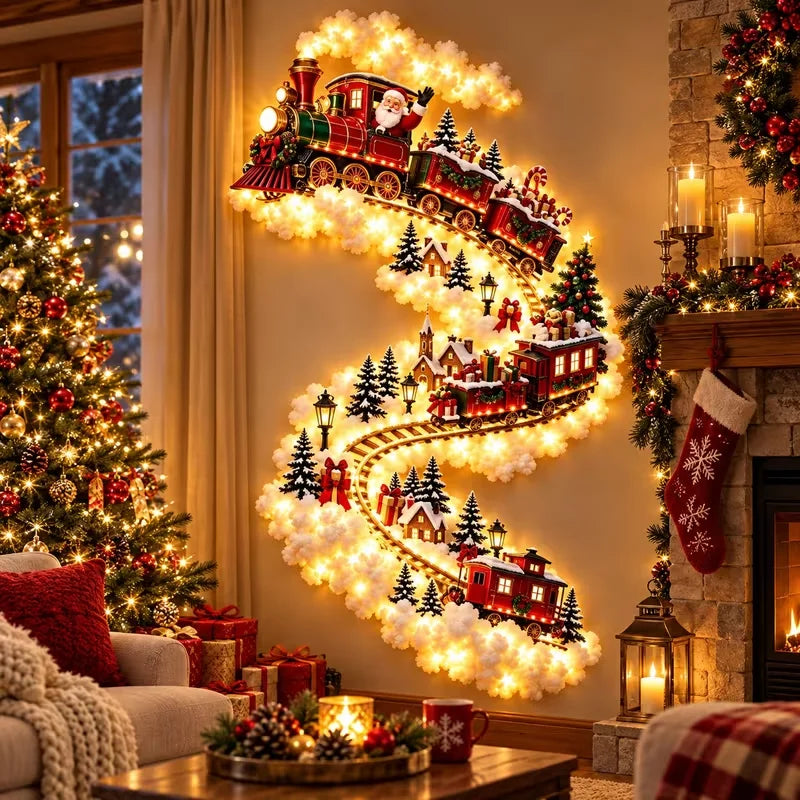 Light-up Christmas wall decoration kit with 6 designs to choose from