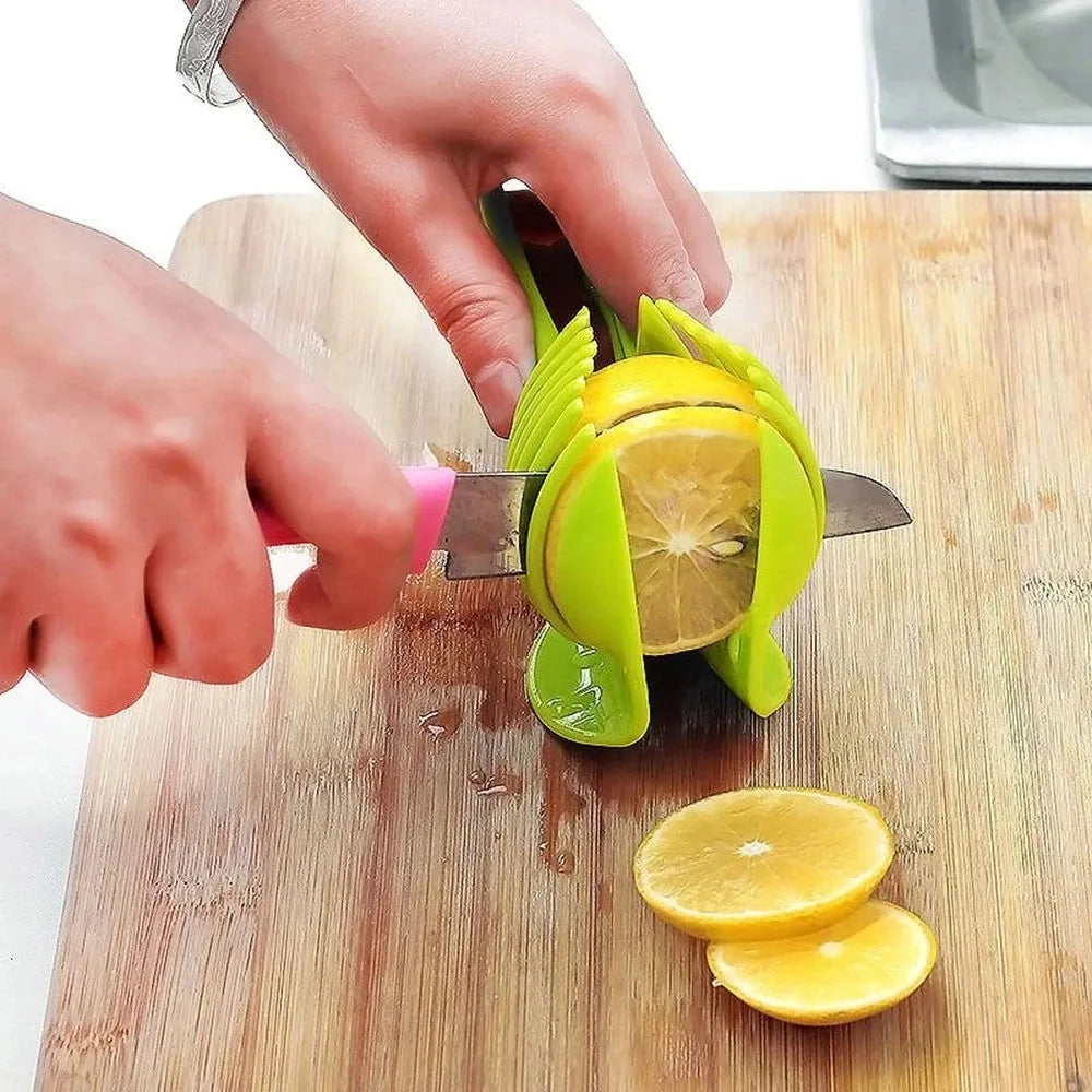 Handheld produce slicing holder