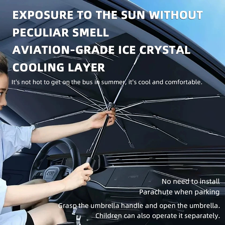 Car windshield sun shade umbrella