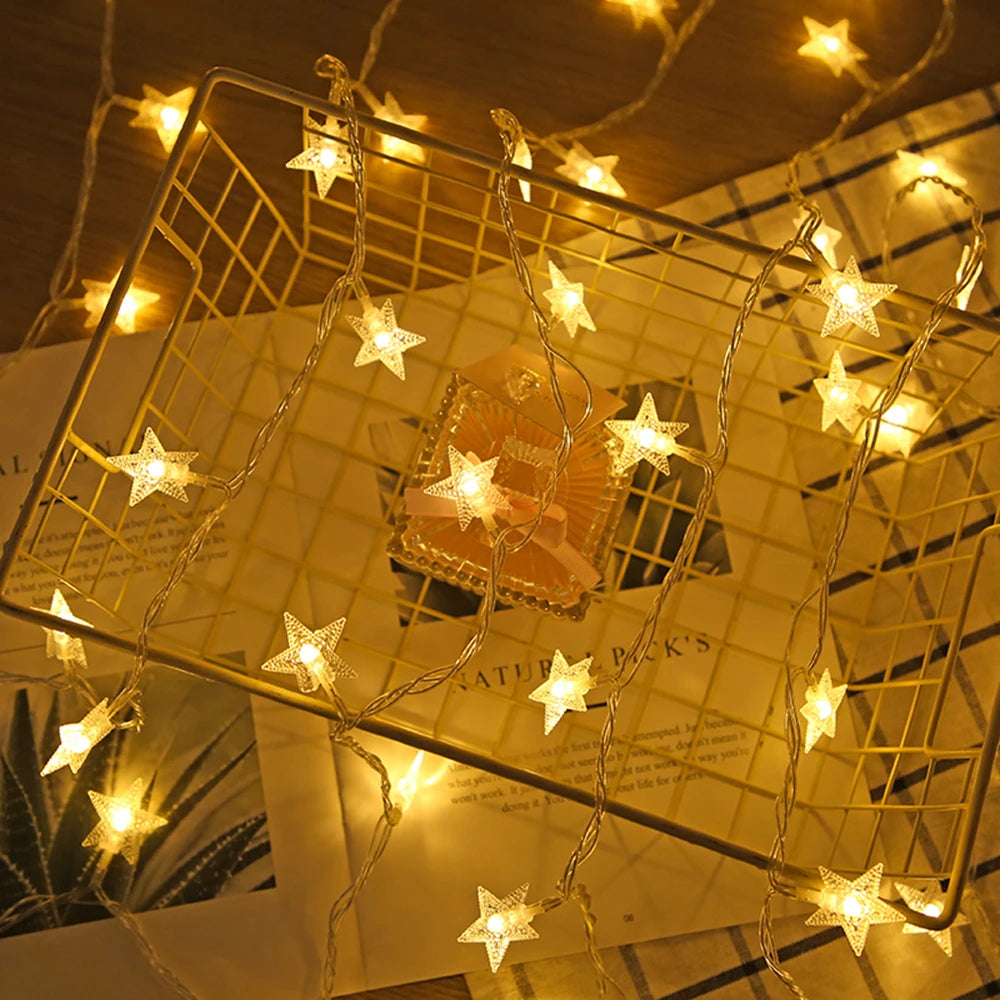 LED star fairy string lights – USB or battery powered