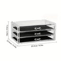 See-through desk organizer with pull-out drawers