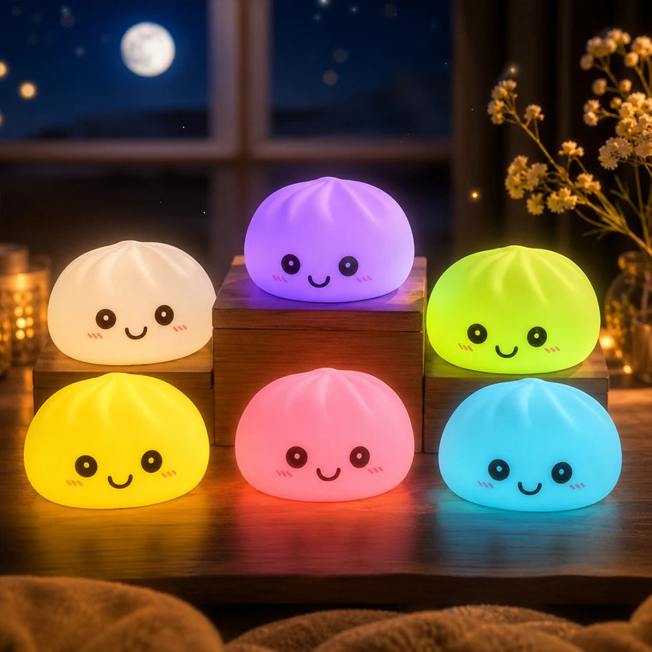 Dumpling LED night light – for a desk or shelf