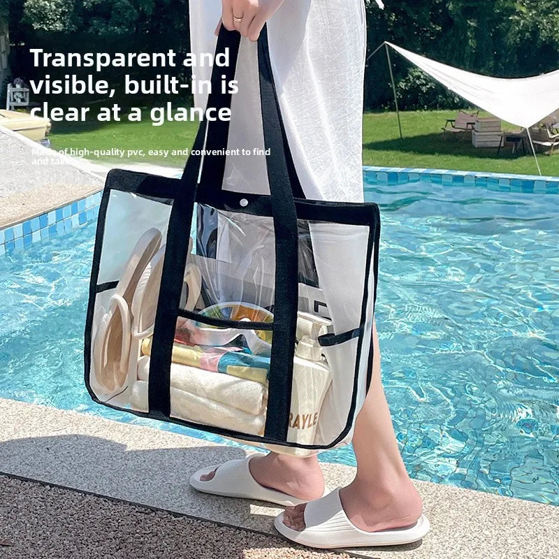Clear PVC storage bag with handle