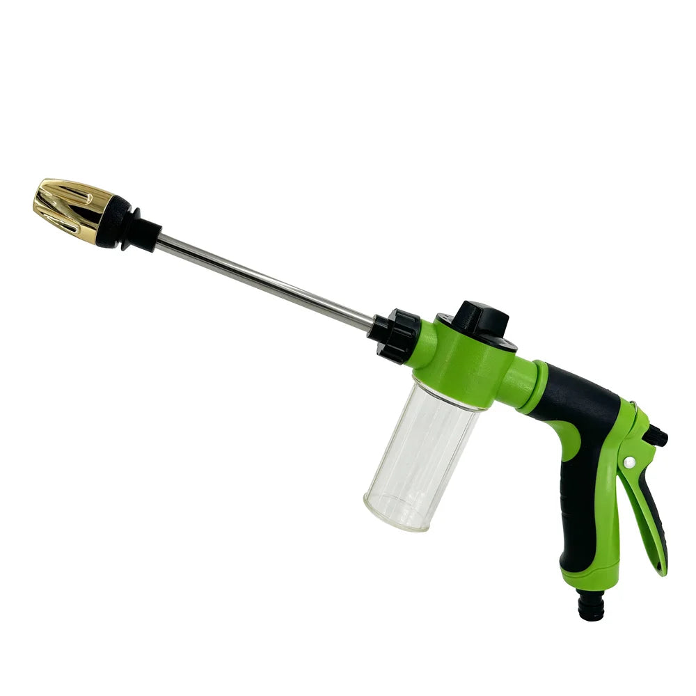 Portable high-pressure water gun for car wash and garden