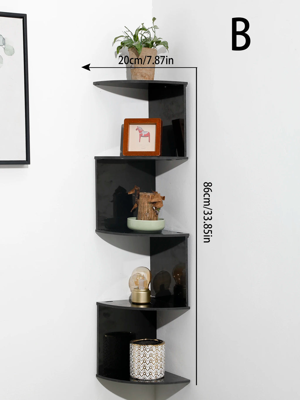 Corner floating wooden shelves wall mounted storage rack