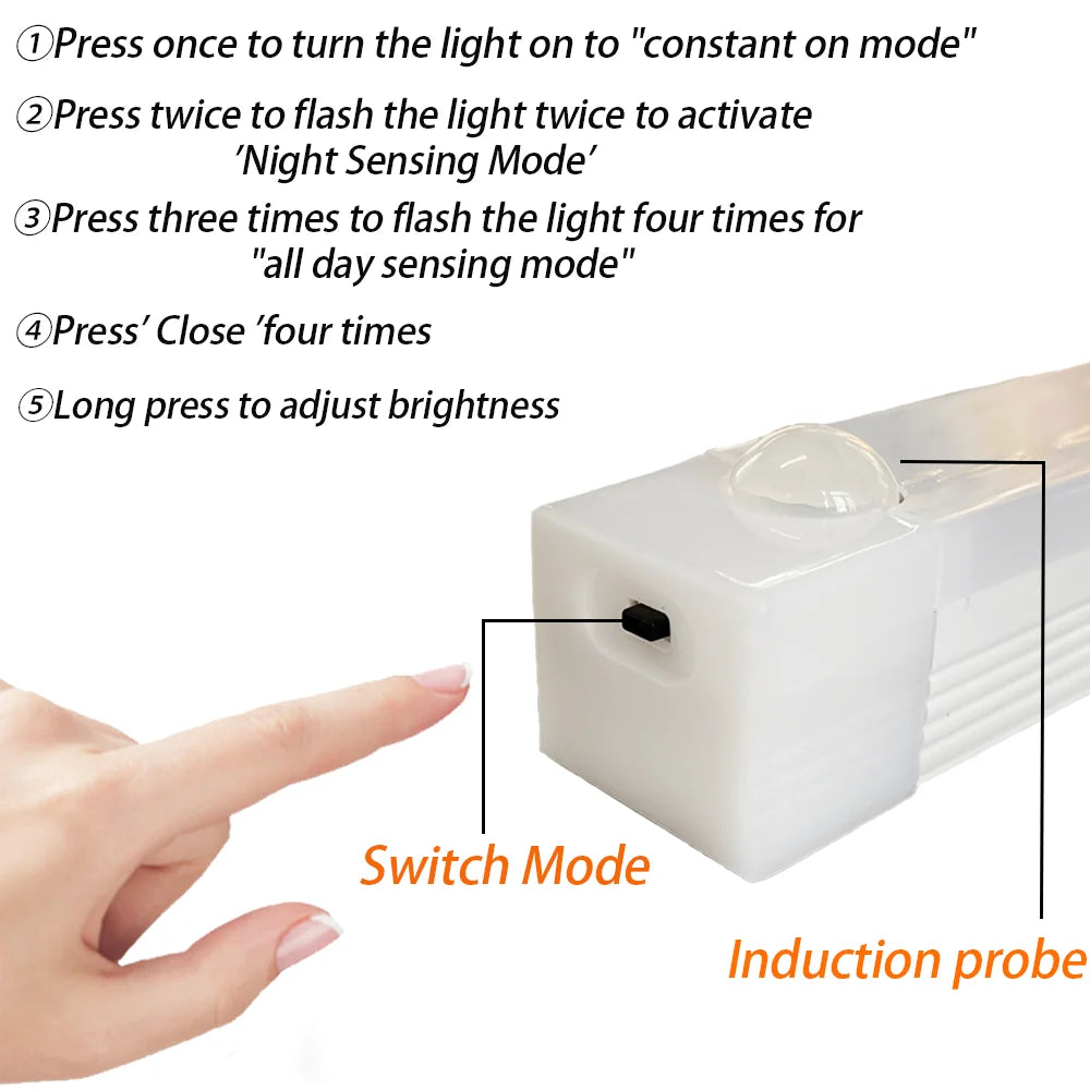 USB-C rechargeable LED motion sensor cabinet light – for closets and wardrobes