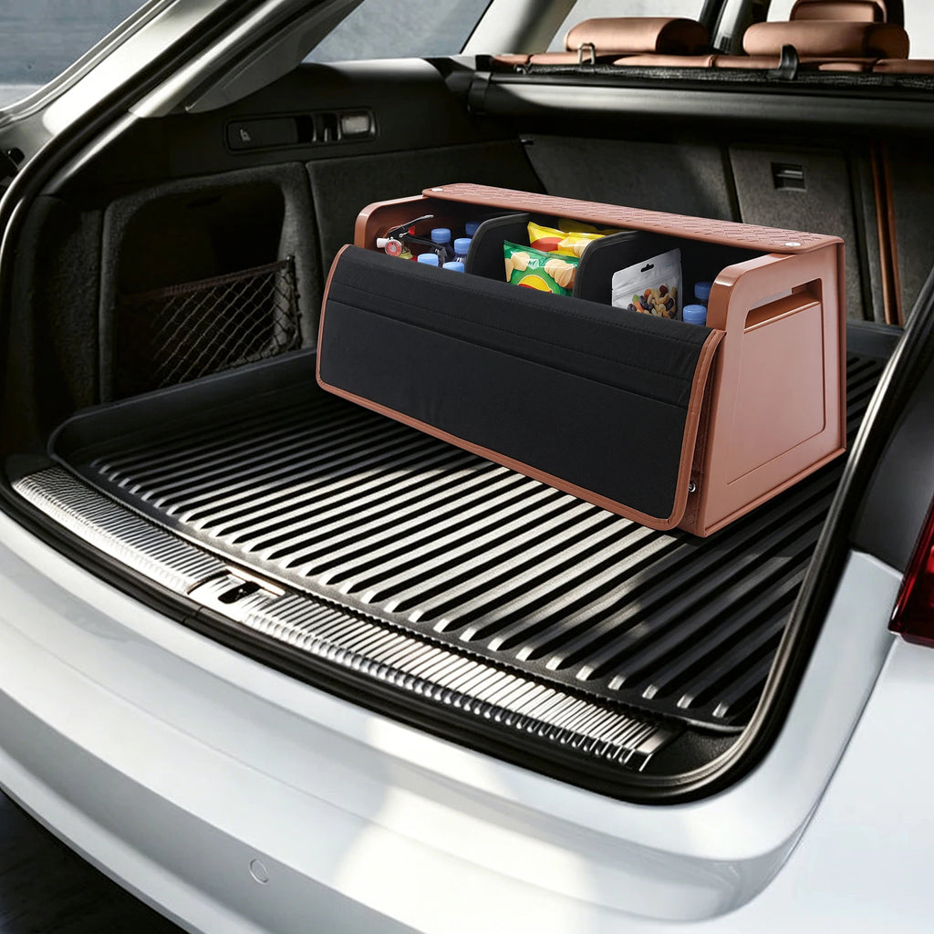 Faux leather trunk organizer – with two removable dividers