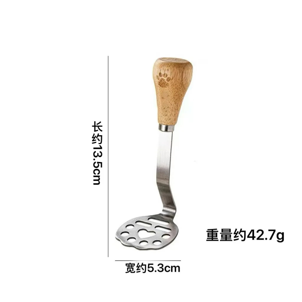 Stainless Steel Potato Masher Manual Fruit Vegetable Pressure Mud Machine Kitchen Children Food Crusher Complementary Gadget