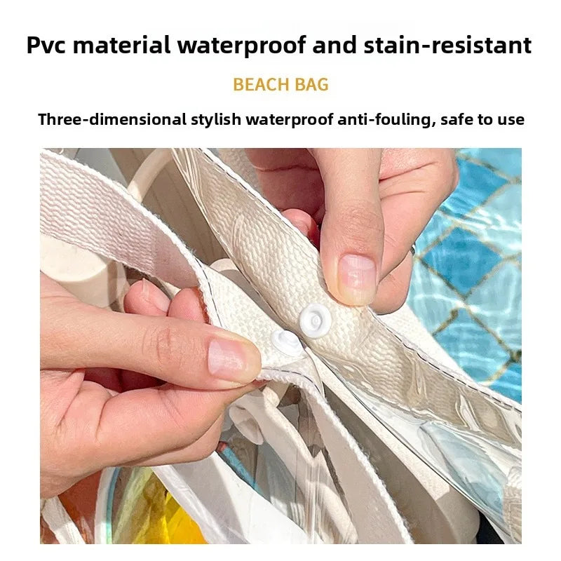 Clear PVC storage bag with handle