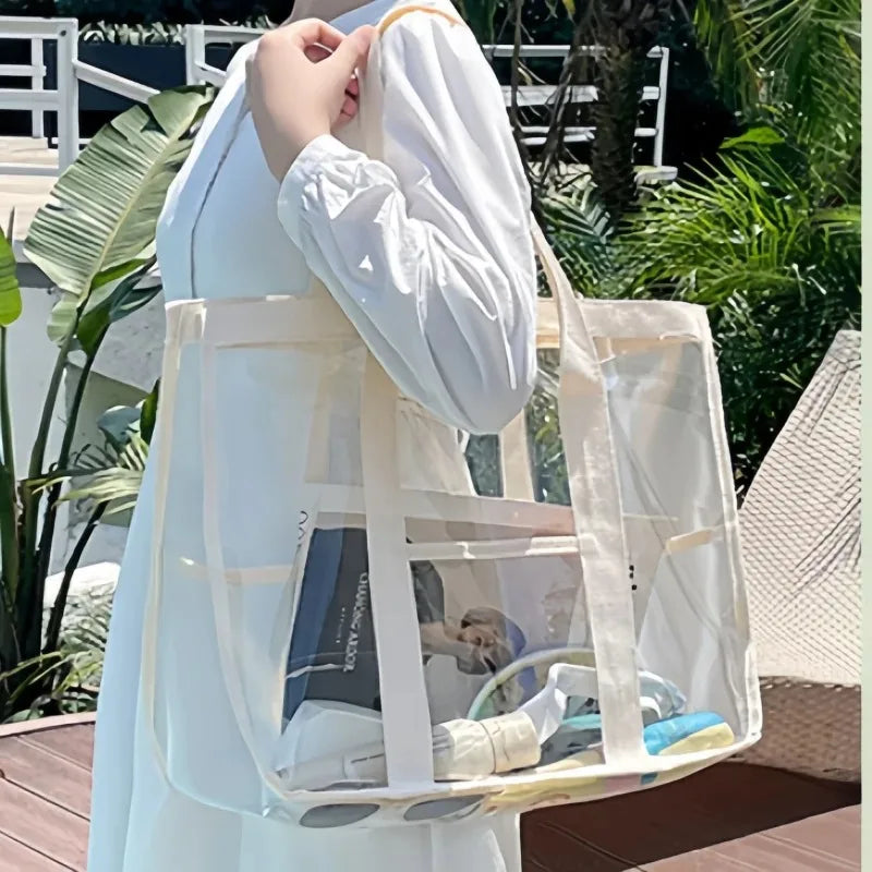 Clear PVC storage bag with handle