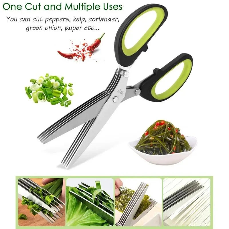 Stainless steel herb scissors for chopping scallions and herbs