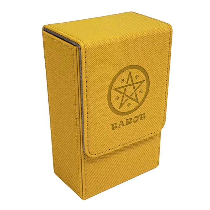 Yellow PU leather card storage box