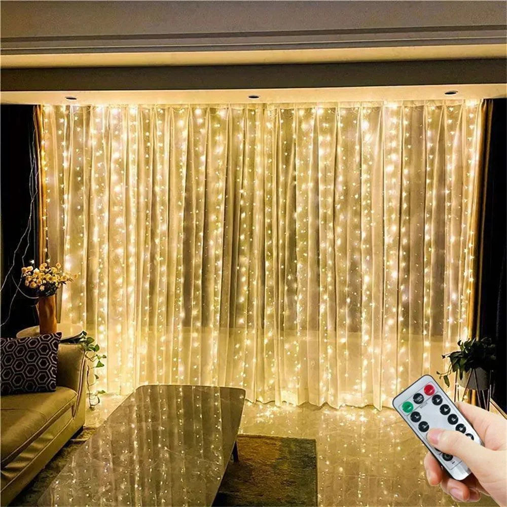 USB LED curtain lights – for a bedroom wall