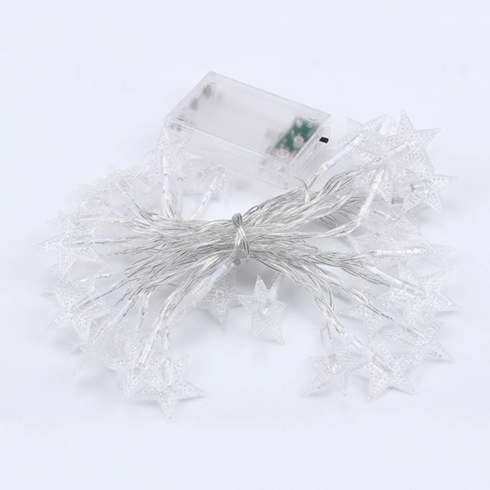 LED star fairy string lights – for a bookshelf or mantel