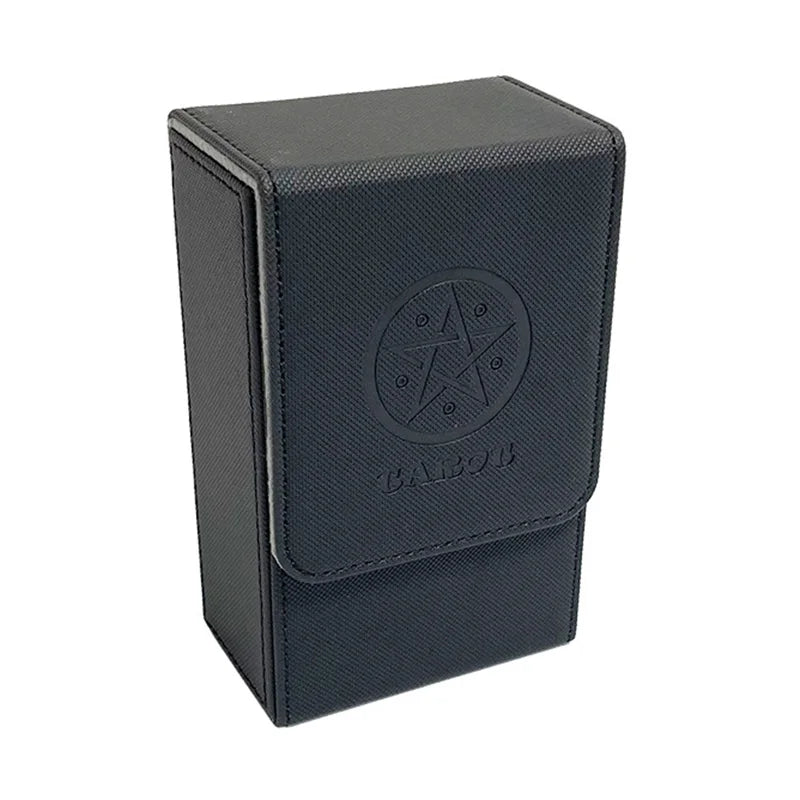 Black and gray PU leather card storage box