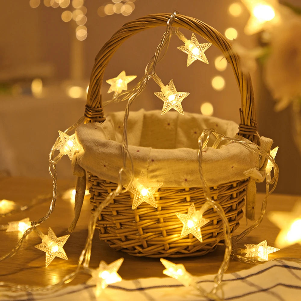 Twinkling star string lights – in warm white, cool white or multicolor