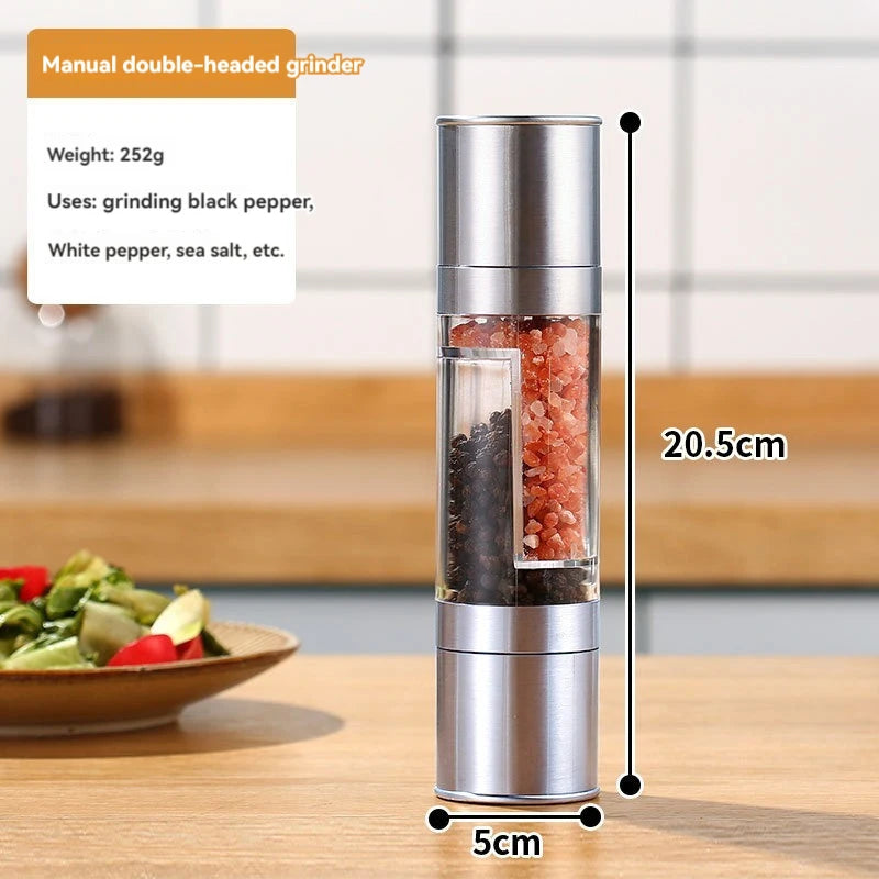 Gingira 2-in-1 salt and pepper grinder in light grey or black