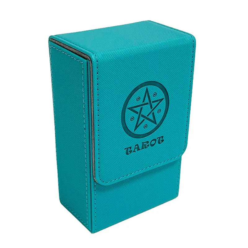 Sky blue PU leather card storage box