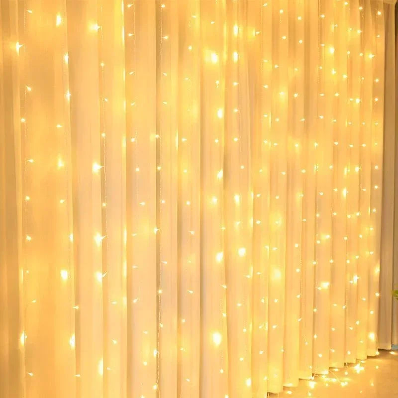 LED curtain string lights with 8 modes – for a window