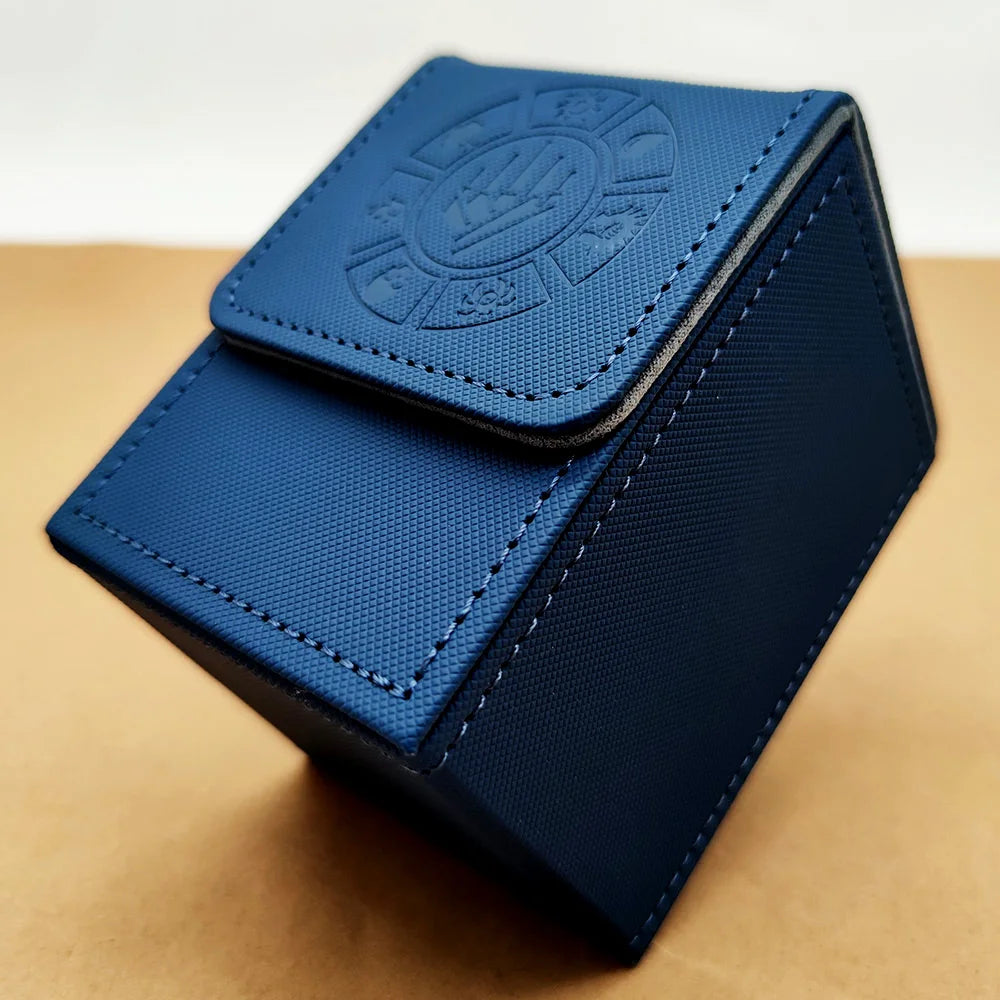 Trendy Print PU Leather Card Case  Game Card Organizer Desktop Card Storage Box Anti-lost Card Holder for Home & Travel