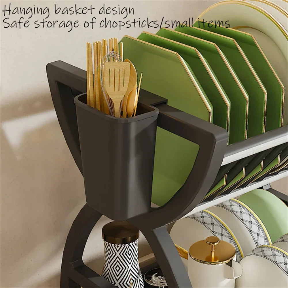 Two-tier kitchen drying rack