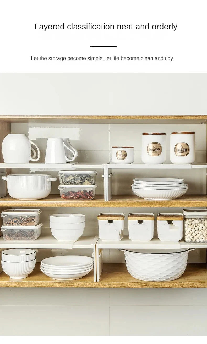 Cabinet organizer shelf – adds a second level