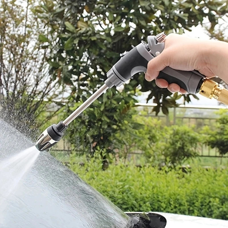 Portable high-pressure water gun for car wash and garden