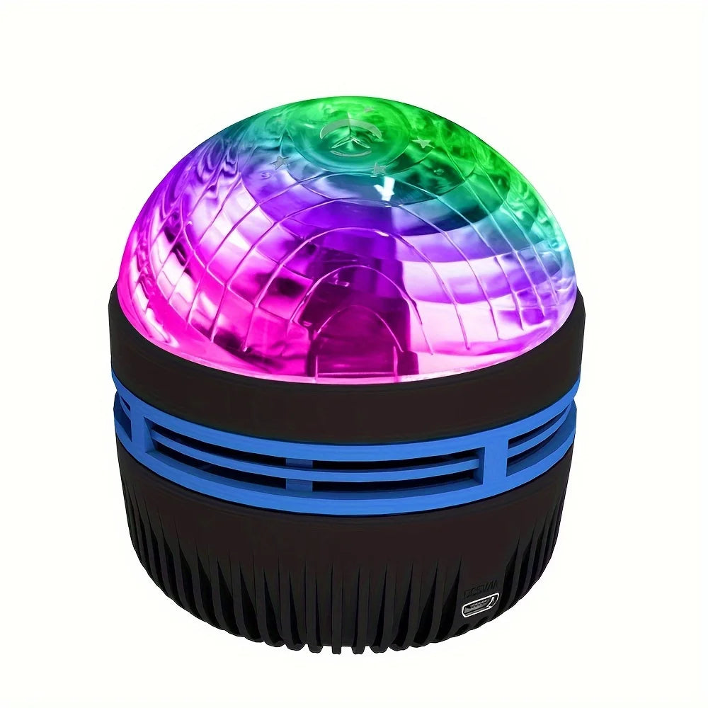 Colorful disco ball with black base on a white background