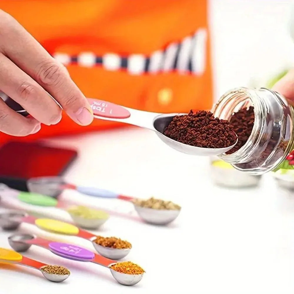 Magnetic measuring spoons set stainless steel