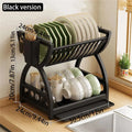 Black 2-tier dish and bowl drying rack