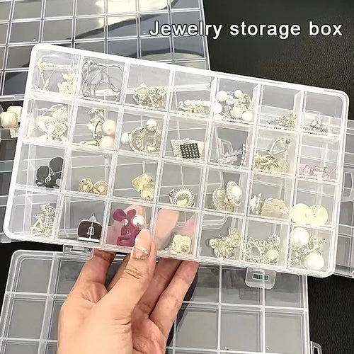 28 grid transparent organizer box for makeup and jewelry