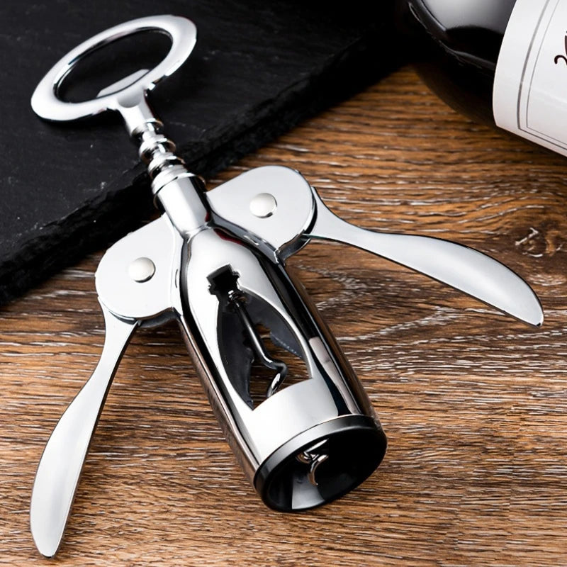 Manual stainless steel wine corkscrew