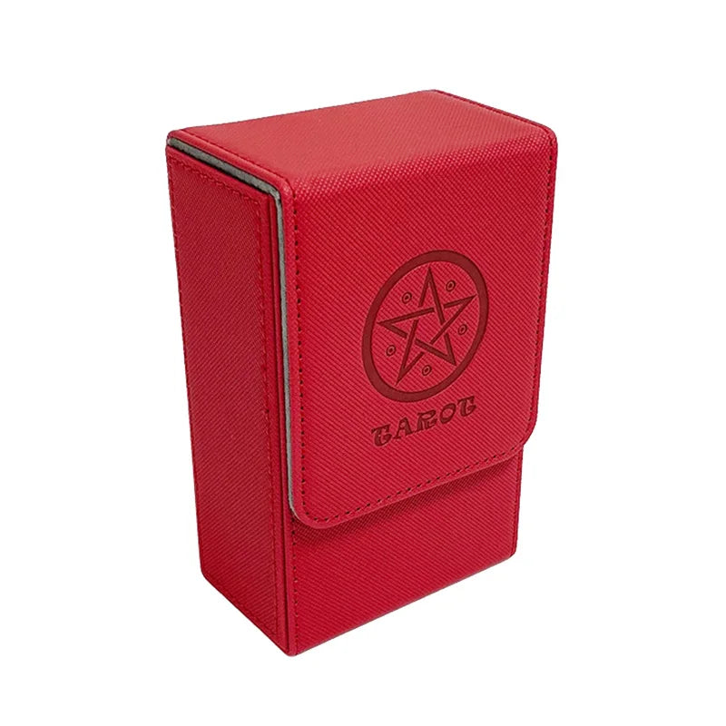 Red PU leather card storage box