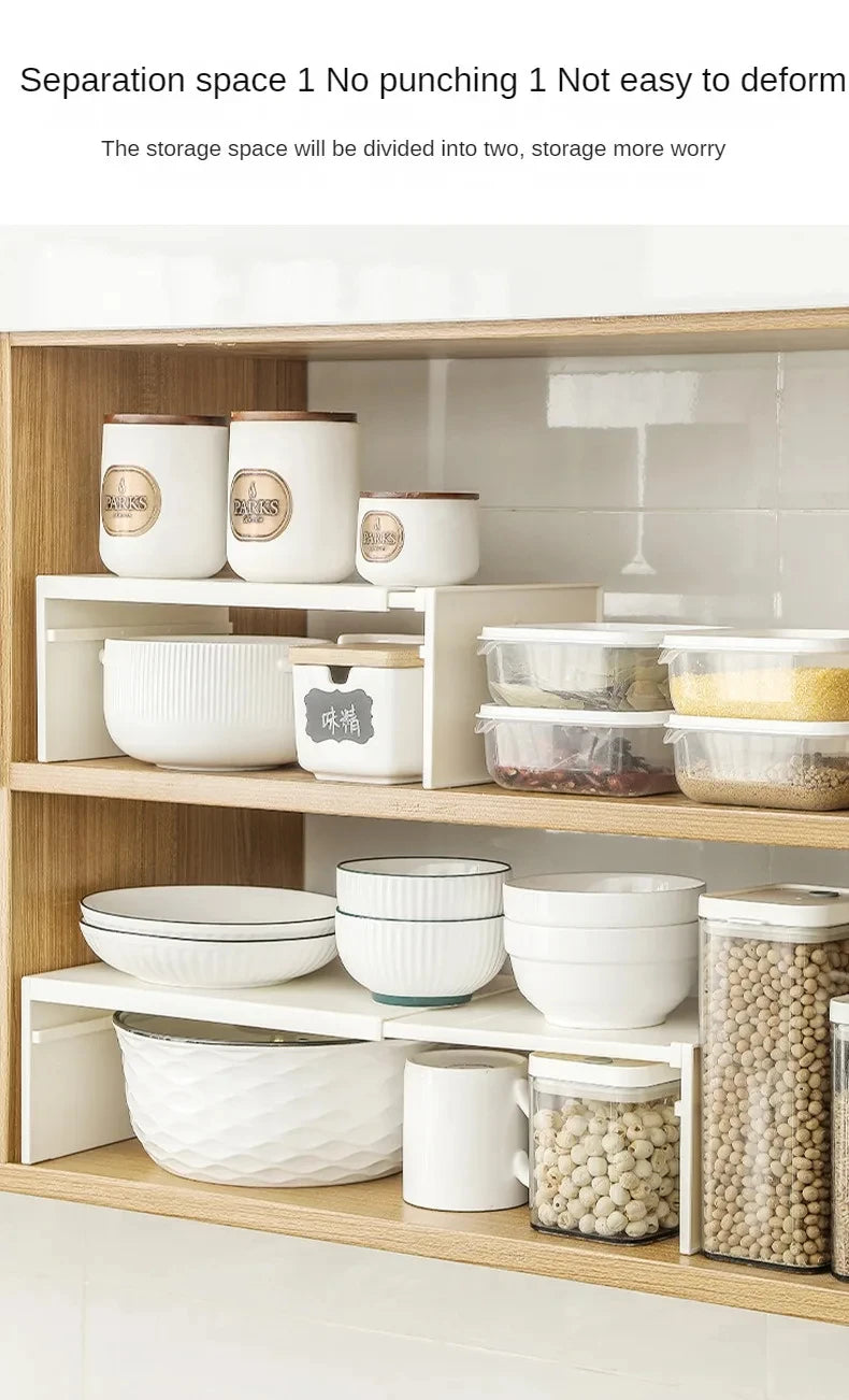 Two-level cupboard shelf – for spices and jars