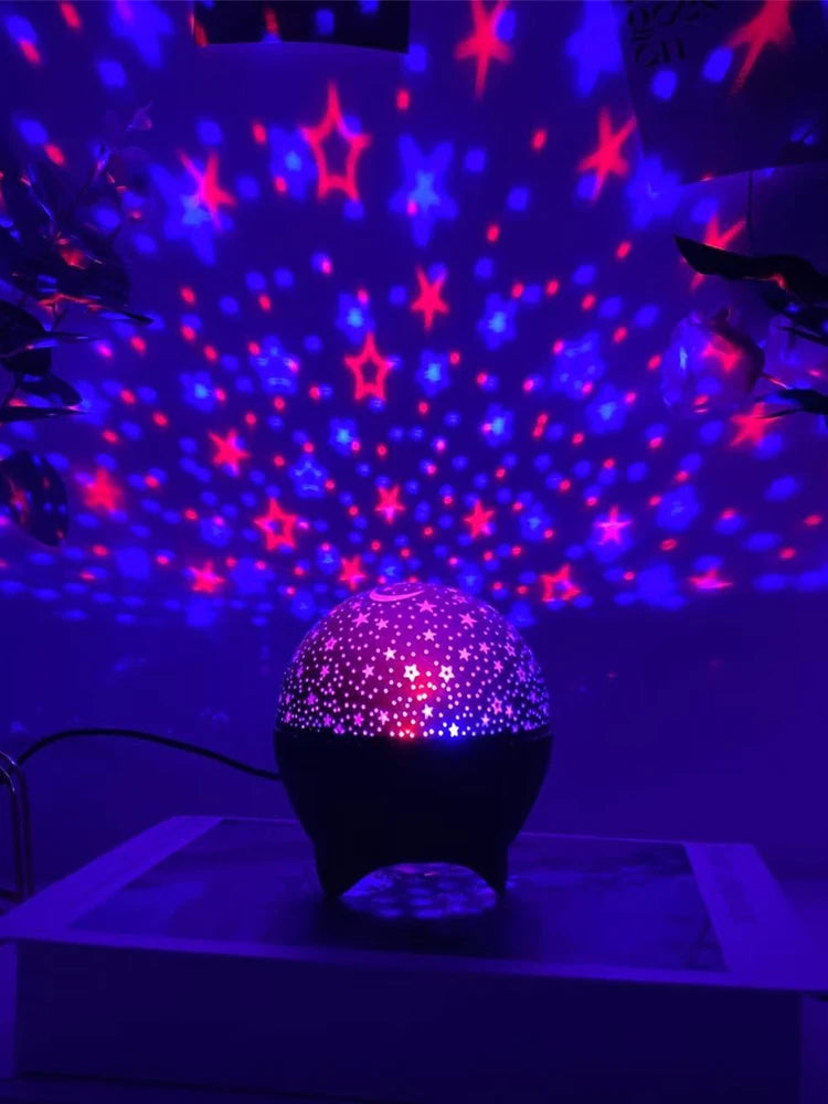 USB RGB star and moon projector lamp – for a party or movie night