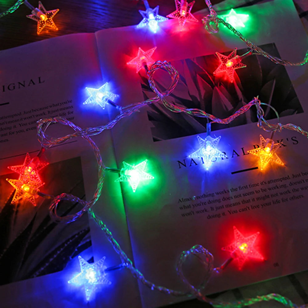 LED star fairy string lights – for a window or bed frame