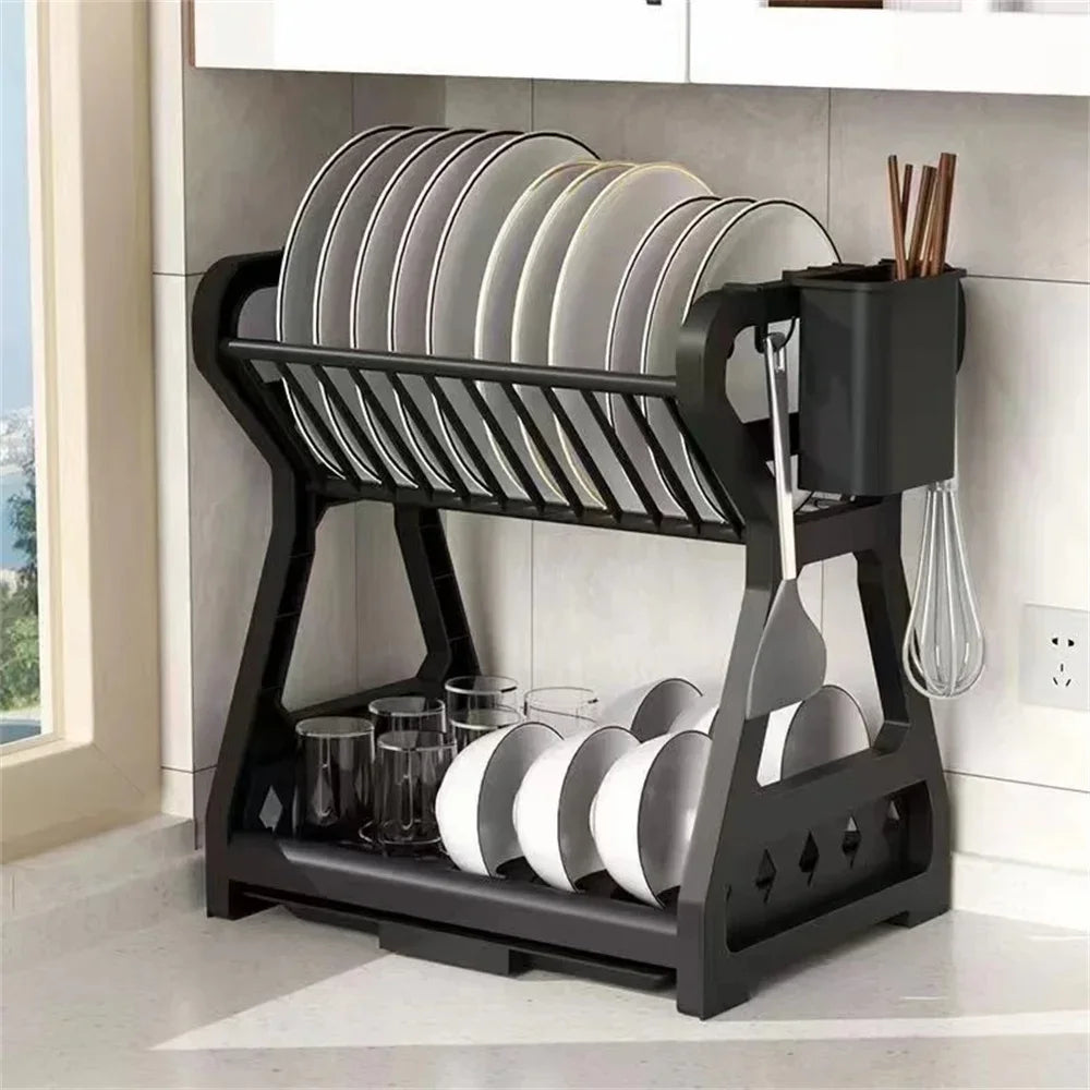 2-tier dish drying rack – saves counter space