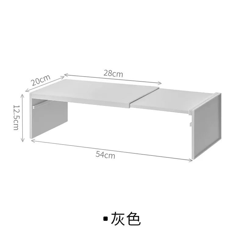 Gray kitchen cabinet organizer shelf