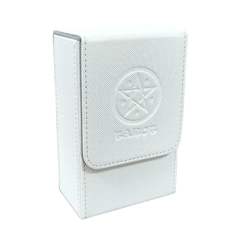 White PU leather card storage box