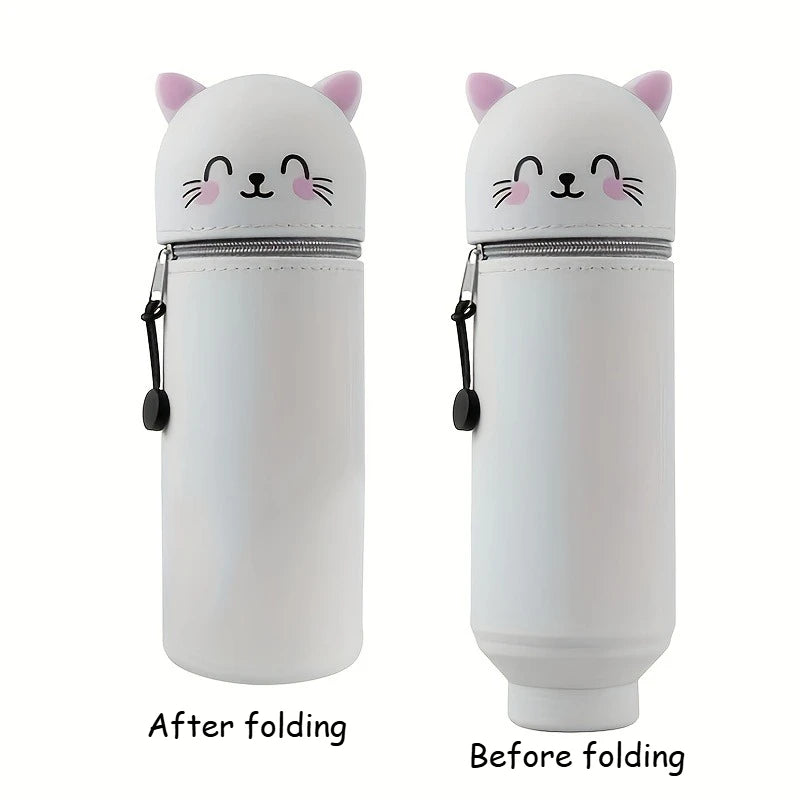 Expandable silicone pencil case and desk organizer