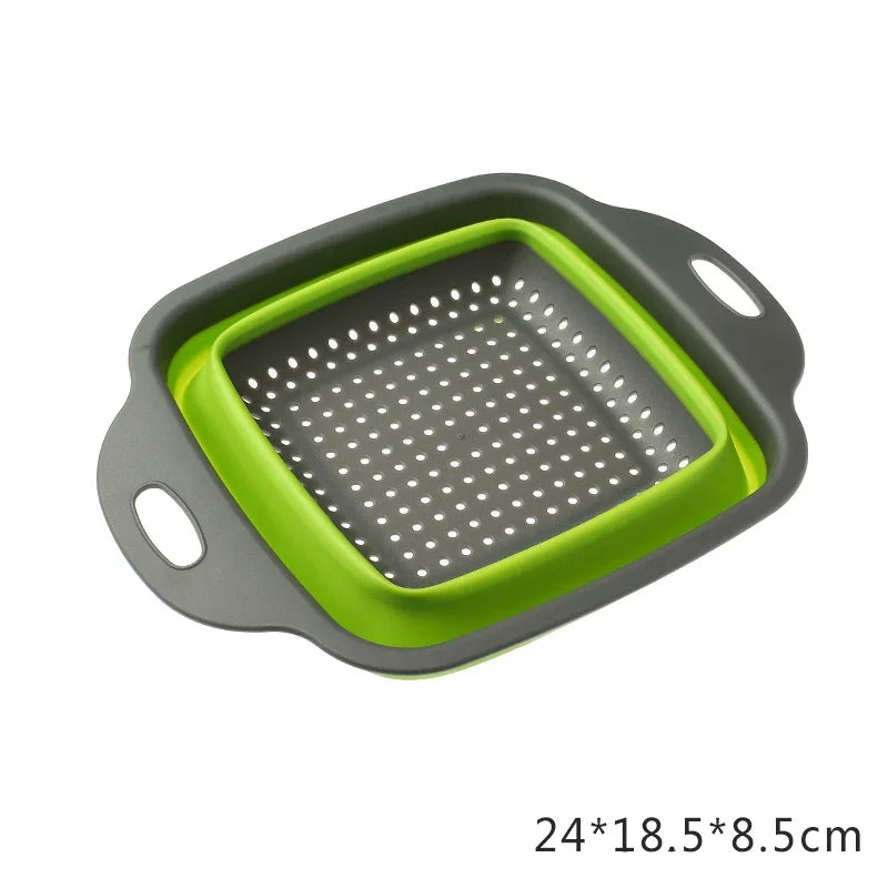 NEW Foldable Vegetable Washing Basket Vegetable Fruit Filter Portable Colander Collapsible Drainer Kitchen Accessories Gadgets