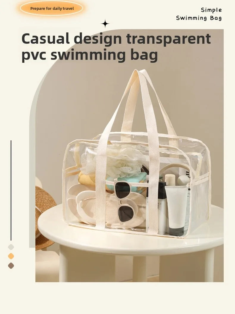 Transparent storage bag with button or zipper closure