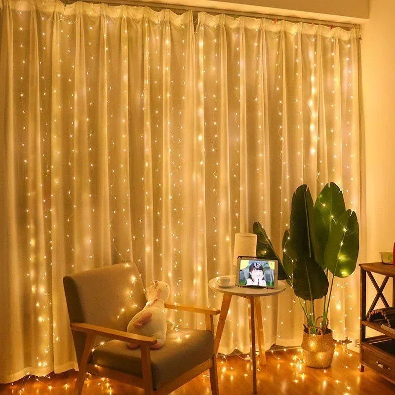 Fairy light curtain backdrop – for a window