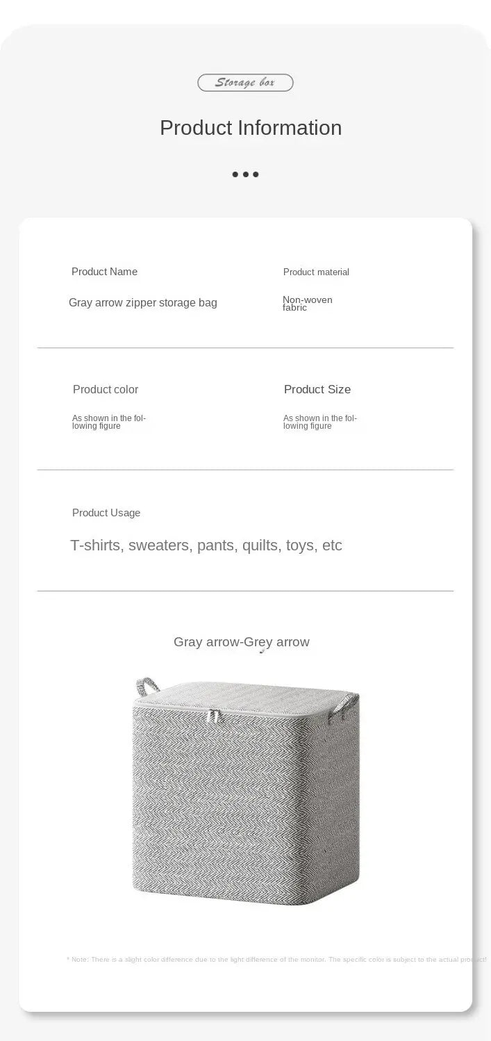 Closet storage bag for quilts, clothes and toys