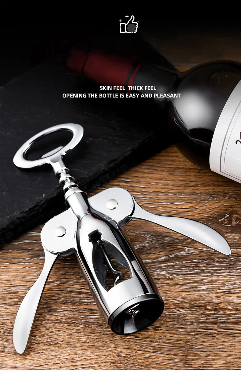 Manual stainless steel wine corkscrew – for picnics and parties