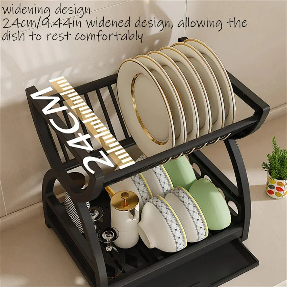 Black dish and bowl rack – saves counter space
