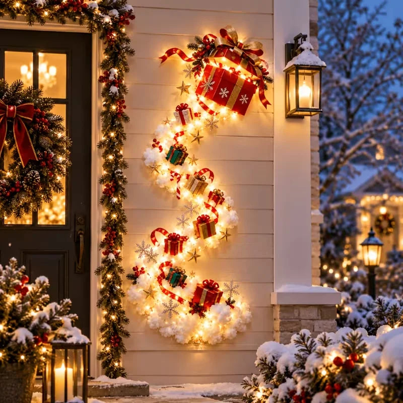 DIY Christmas Magic Trail LED wall light kit with snowflake trail
